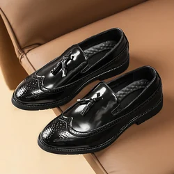 New Men Dress Leather Luxury Fashion Casual Wedding Mens Man Designer Italian Style Oxford Brand Shoes Plus Size 38~47 Sneakers