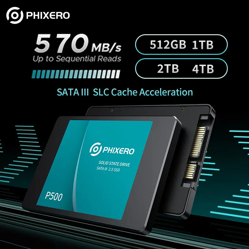 כונן SSD פנימי PHIXERO 2.5 אינץ' SATA III