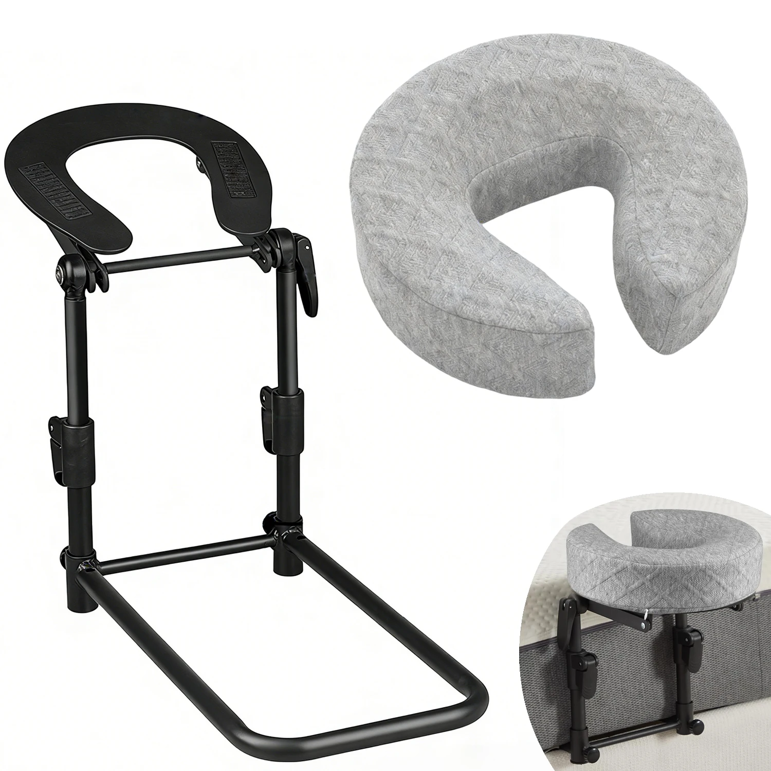 Massage Face Cradle for Bed Adjustable Massage Headrest at Home Portable Massage Table Kit for Sleeping Mattress FaceDown Pillow