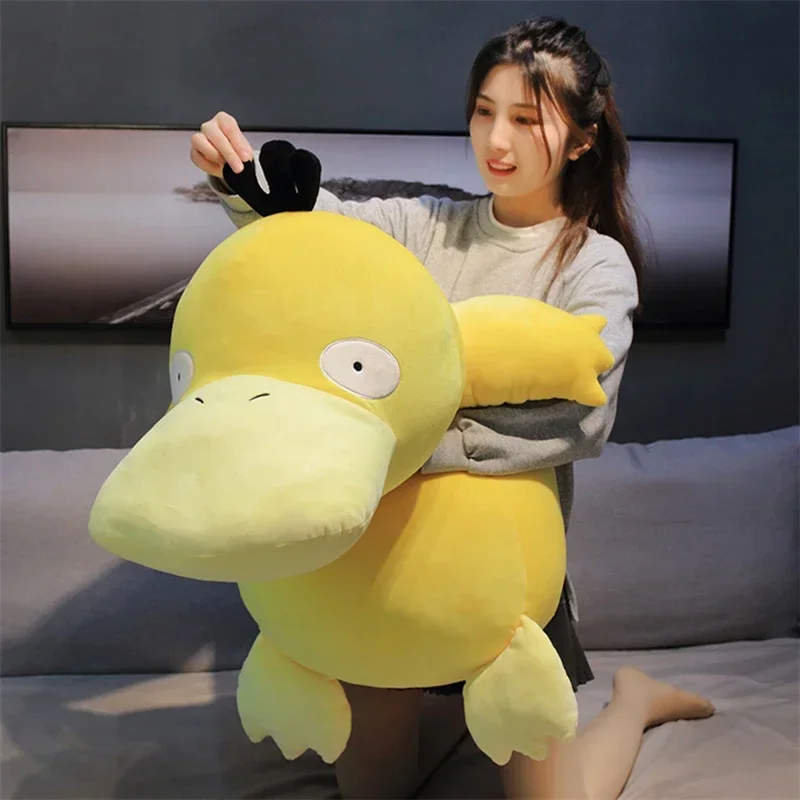 Super Big Size 100cm Pokemon Psyduck Plush Toy Soft Yellow Duck Doll Stuffed Animal Plush Toy Gift For Girlfriend Present Pillow