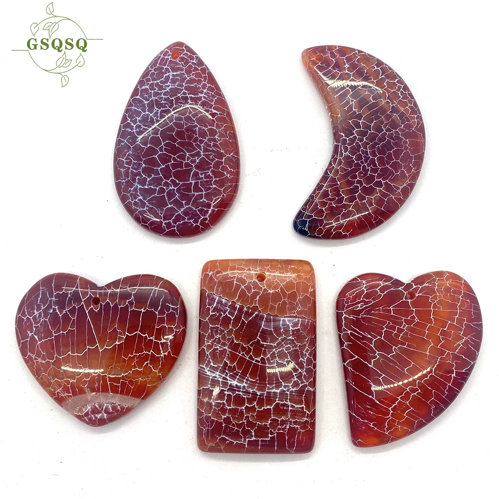 

5pcs New Natural Stone Agate Pendant Pendant Necklace Red Agate Quartz Pendant for Jewelry Making DIY Necklace Gift Accessories