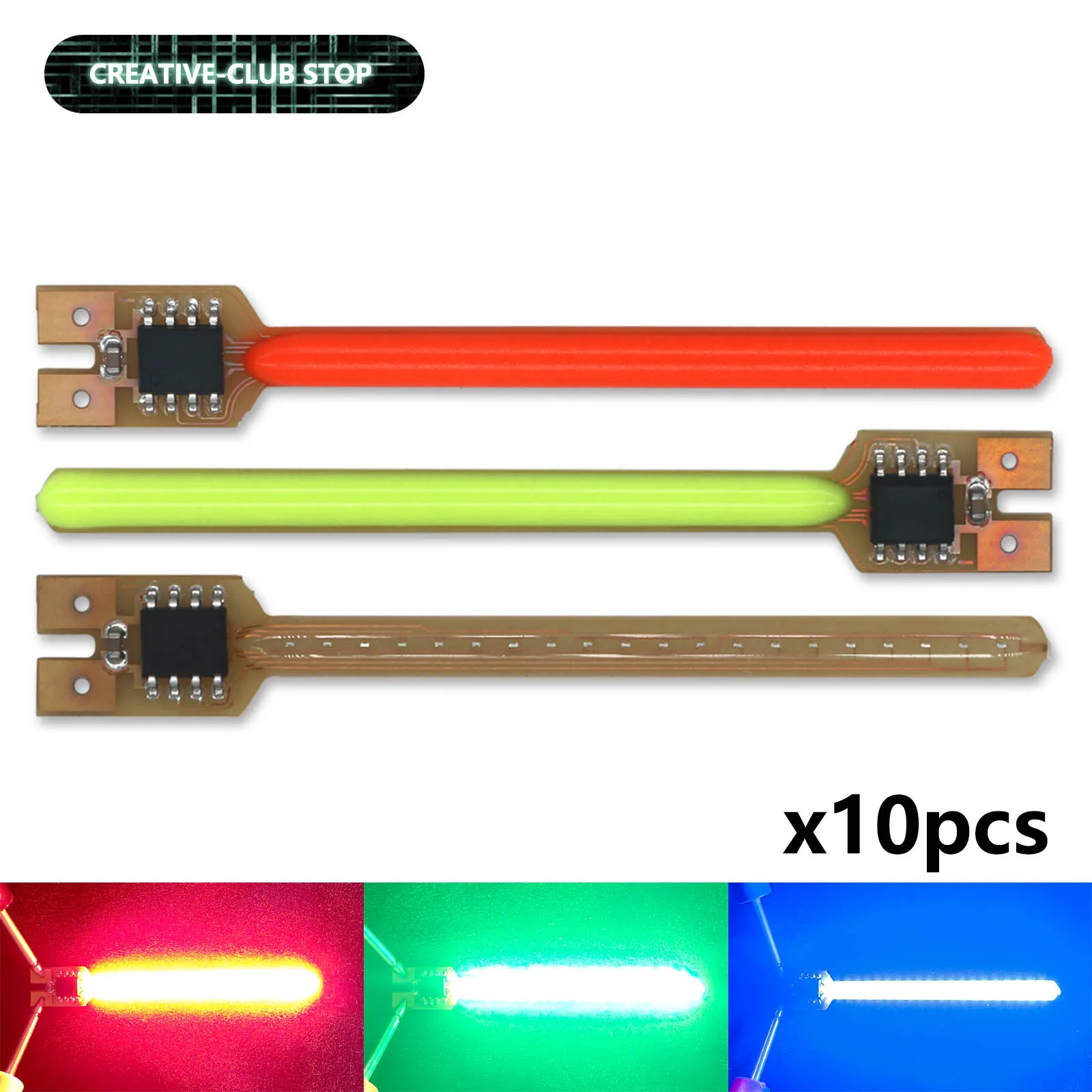 

10pcs 59mm DC3V Meteor Shower Flowing Water Lamp S14 Caliber Flash Red Blue Green Led Filament Parts Light Accessories Diodes