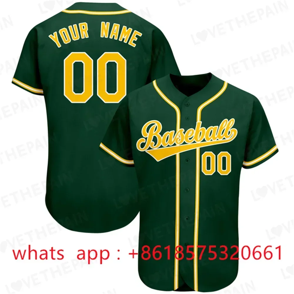 Custom Baseball Jersey Button Down Plain Short Sleeve Hipster Hip Hop T Shirts Baseball Jersey add your name number 2025