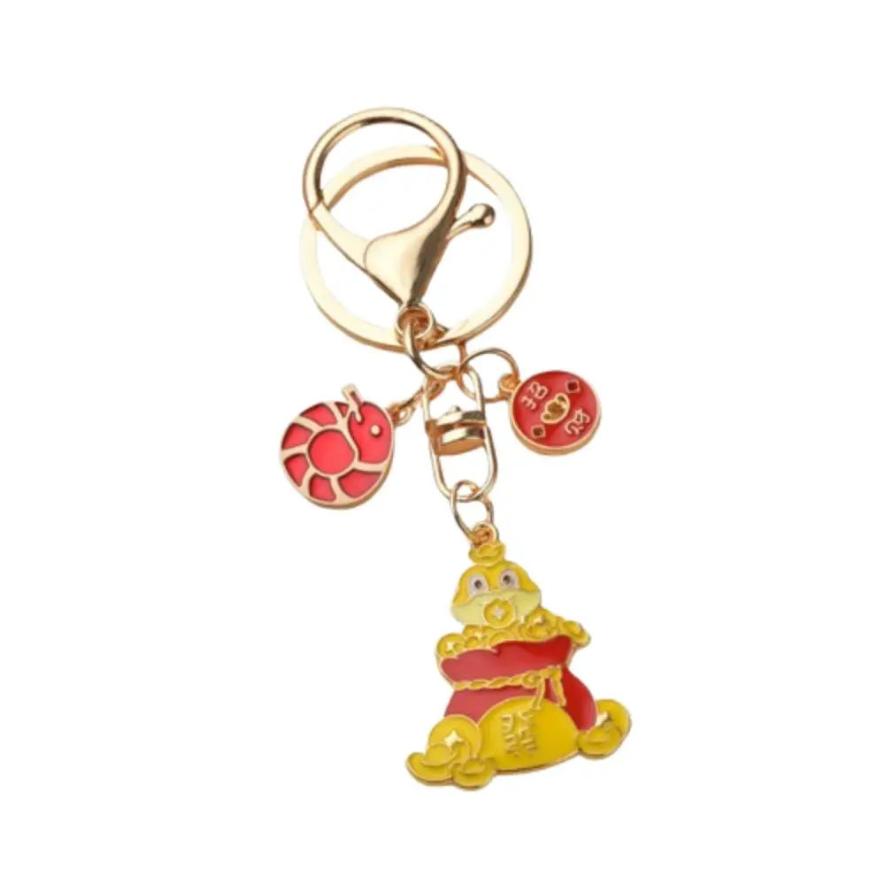 Good Lucky Snake Year Keychain Wealth Blessing New Year Key Ring Bag Charm Chinese Style Cartoon Snake Pendant New Year Gifts