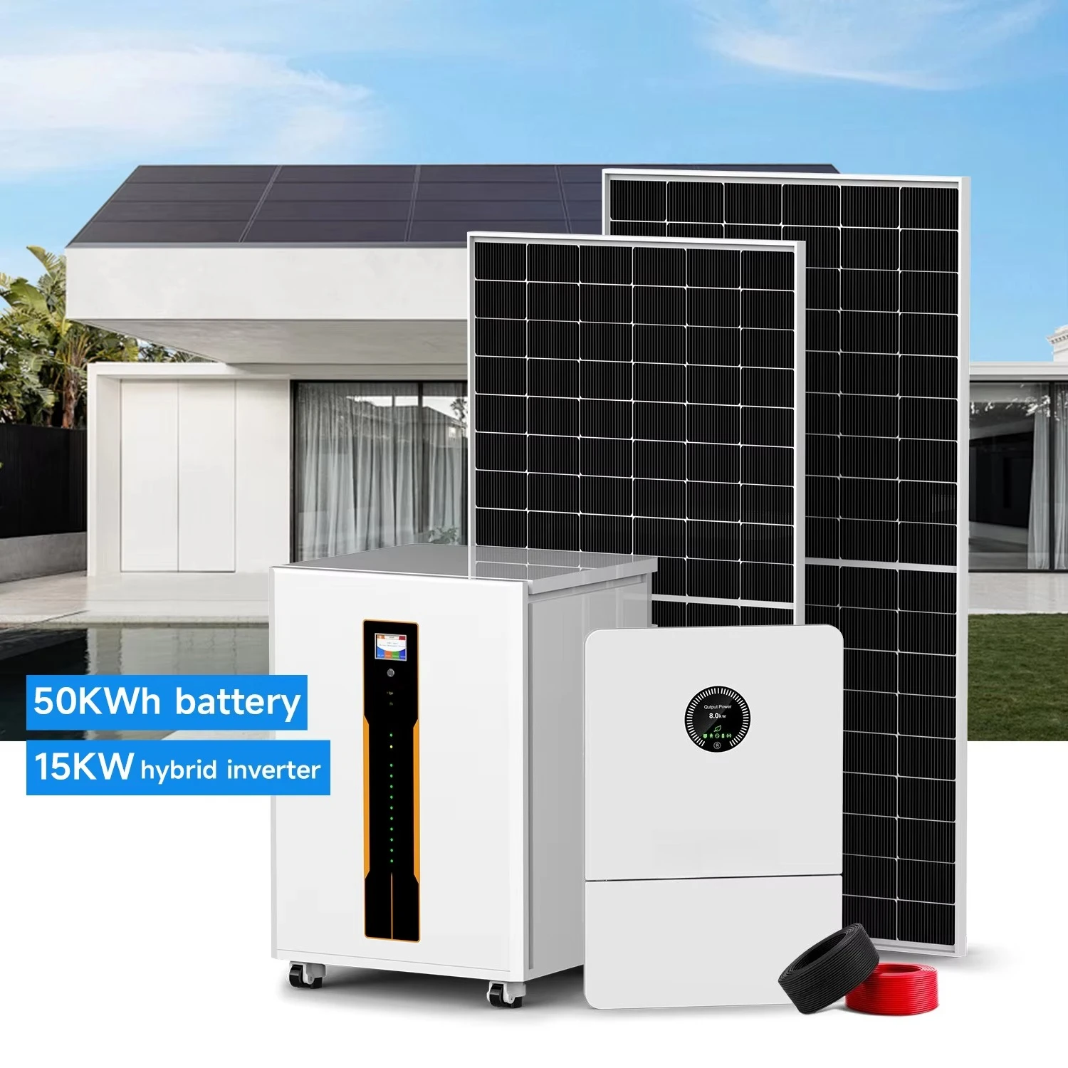 

Complete Set Solar Energy System 1kw 10kw Lithium Batteries Storage Wind and Solar Hybrid for Home