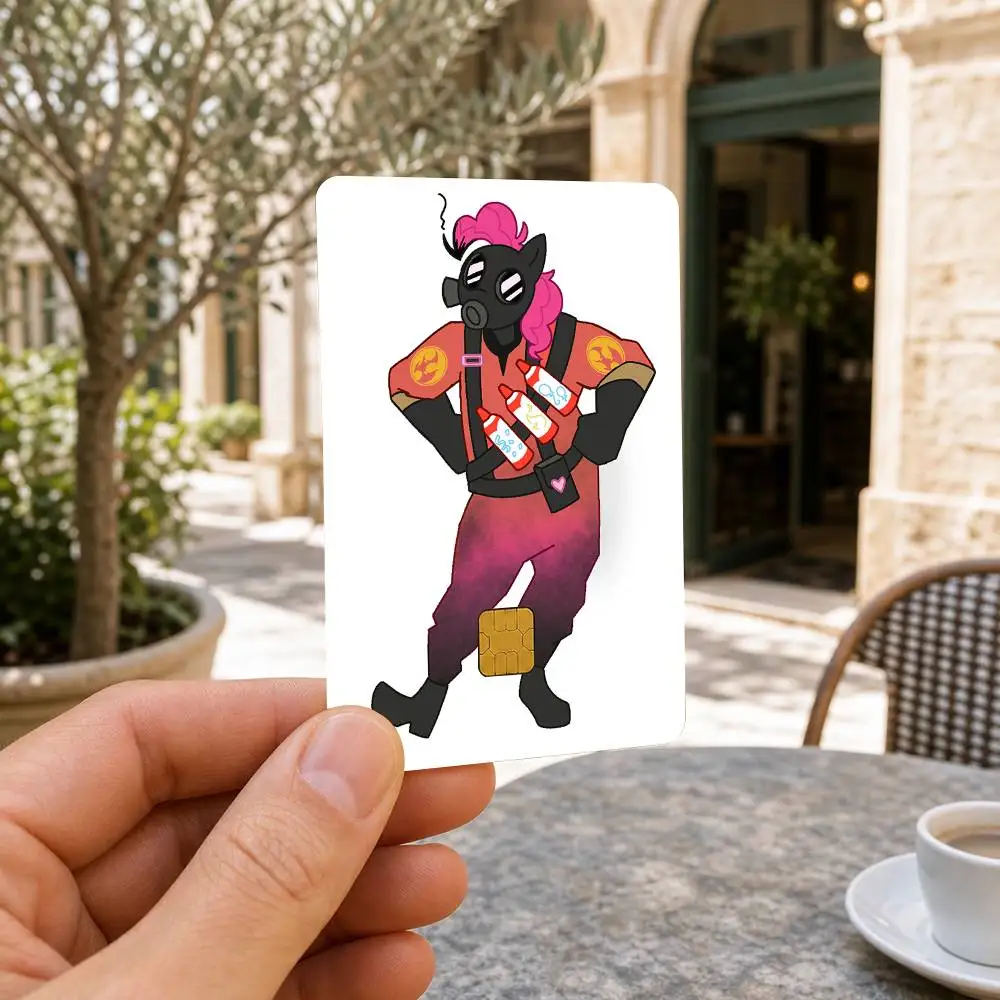 Game T-Team F-Fortress 2 Waterproof Bank Card Sticker Skin for Credit Debit Chip Cards Decorative Cover Film