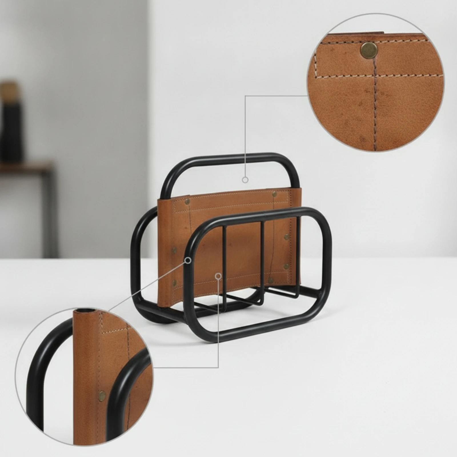 Magazine Rack Modern Magazine Rack Floor Book Organizer Space-Saving Furniture Low-Height for Readers, Living Room, Bedroom