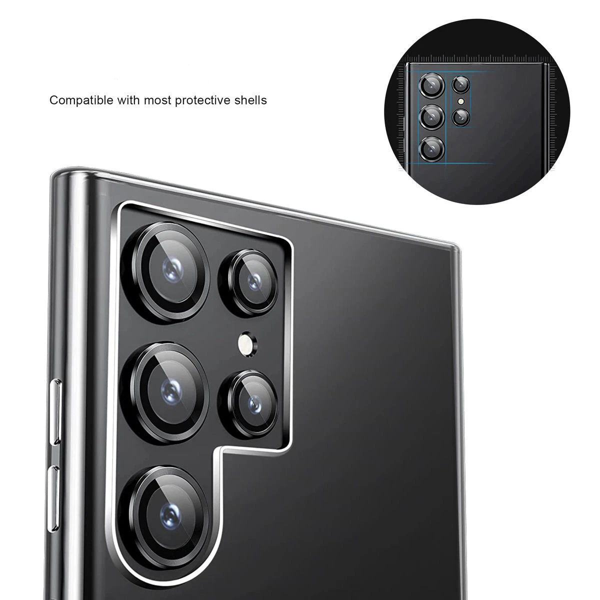 ฝาครอบเลนส์กล้องสำหรับซัมซุง กาแลคซี่ เอส 24 พลัสกระจกนิรภัยป้องกันหน้าจอเลนส์ป้องกันฟิล์มสำหรับซัมซุง กาแลคซี่ เอส 24 อัลตร้า