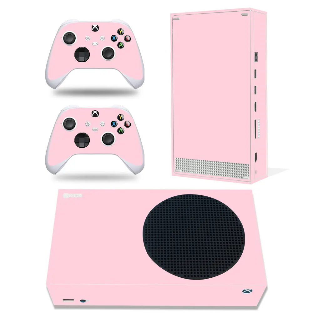 Cubierta protectora de vinilo para consola Xbox Series S y 2 controladores, pegatina de piel, color sólido con piel XSS, imagen personalizada