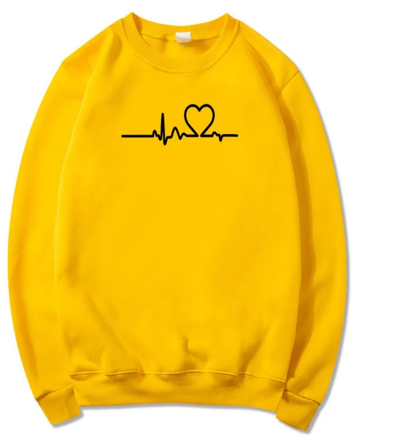 2025 Women's Sports Solid Color Printed Round Neck Hoodie Fashion Trend