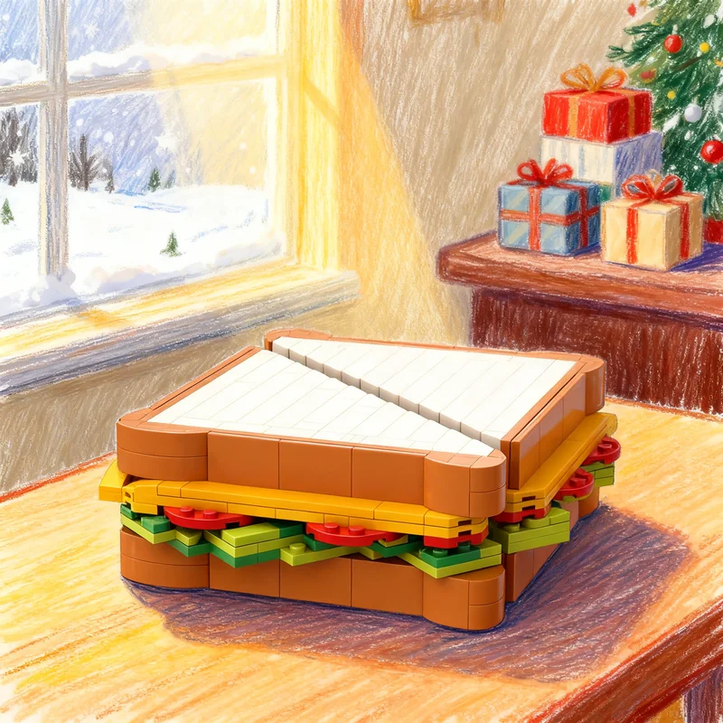 

432pcs MOC Sandwich Model Building Blocks DIY Gift Creative Collectible Display Decor Premium Adult Kids Desk Home Toy Assemble
