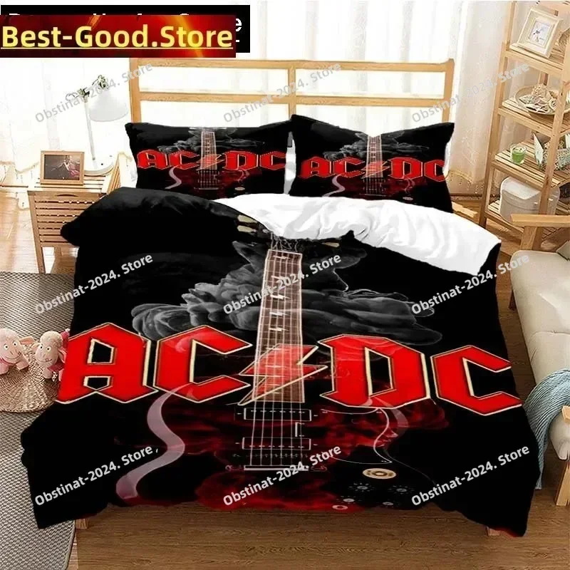 3D Fashion AC DC Rock Band Bedding Set Duvet Cover Full Queen King Pillowcase Bed Printed Bed Set Aldult Kid Bedroom Single Twin