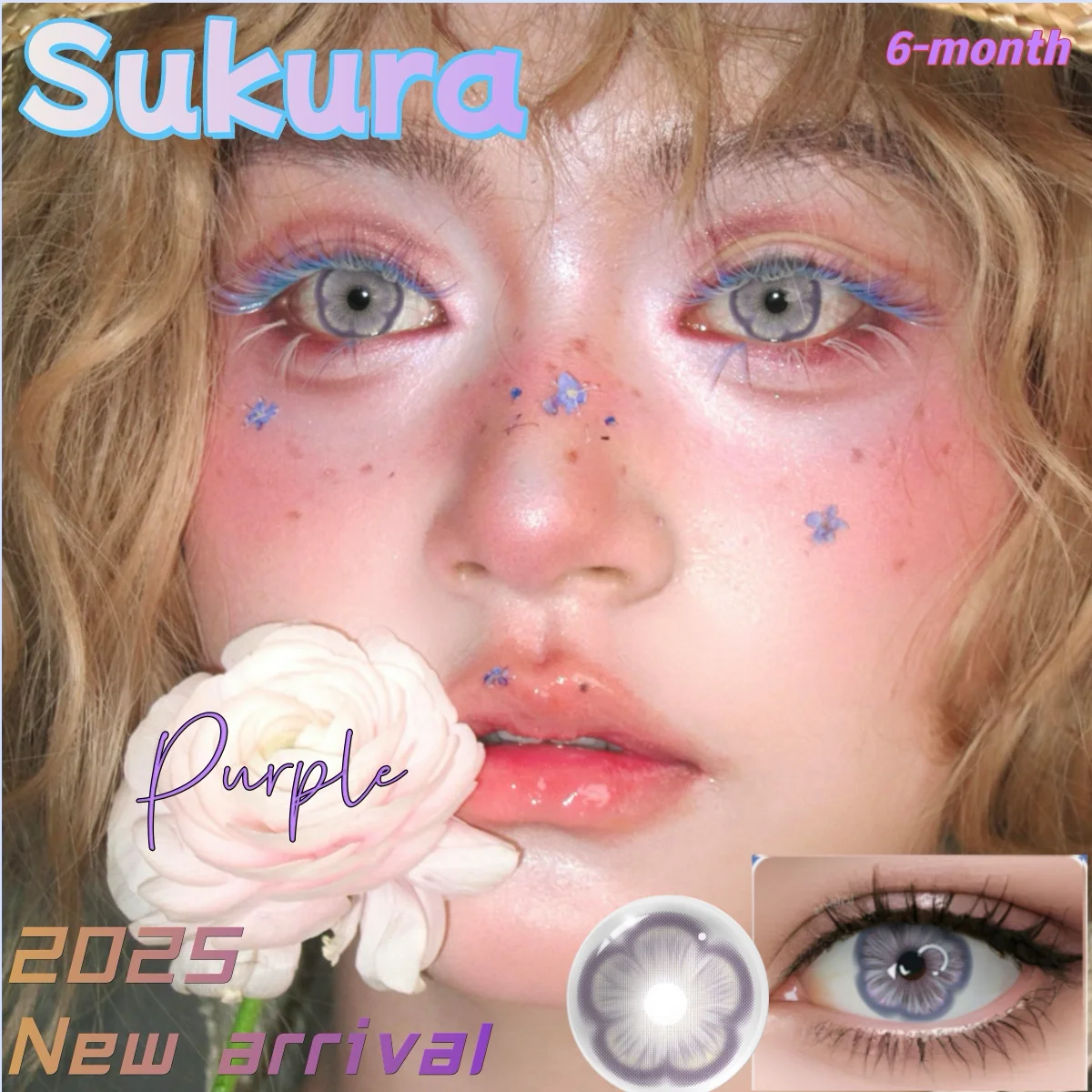 VISUASHOW Sukura farbige Kontaktlinsen, halbjährlich verwendbar, natürliche rote, blaue, grüne Augenschönheits-Kosmetiklinsen für das tägliche Cosplay-Make-up
