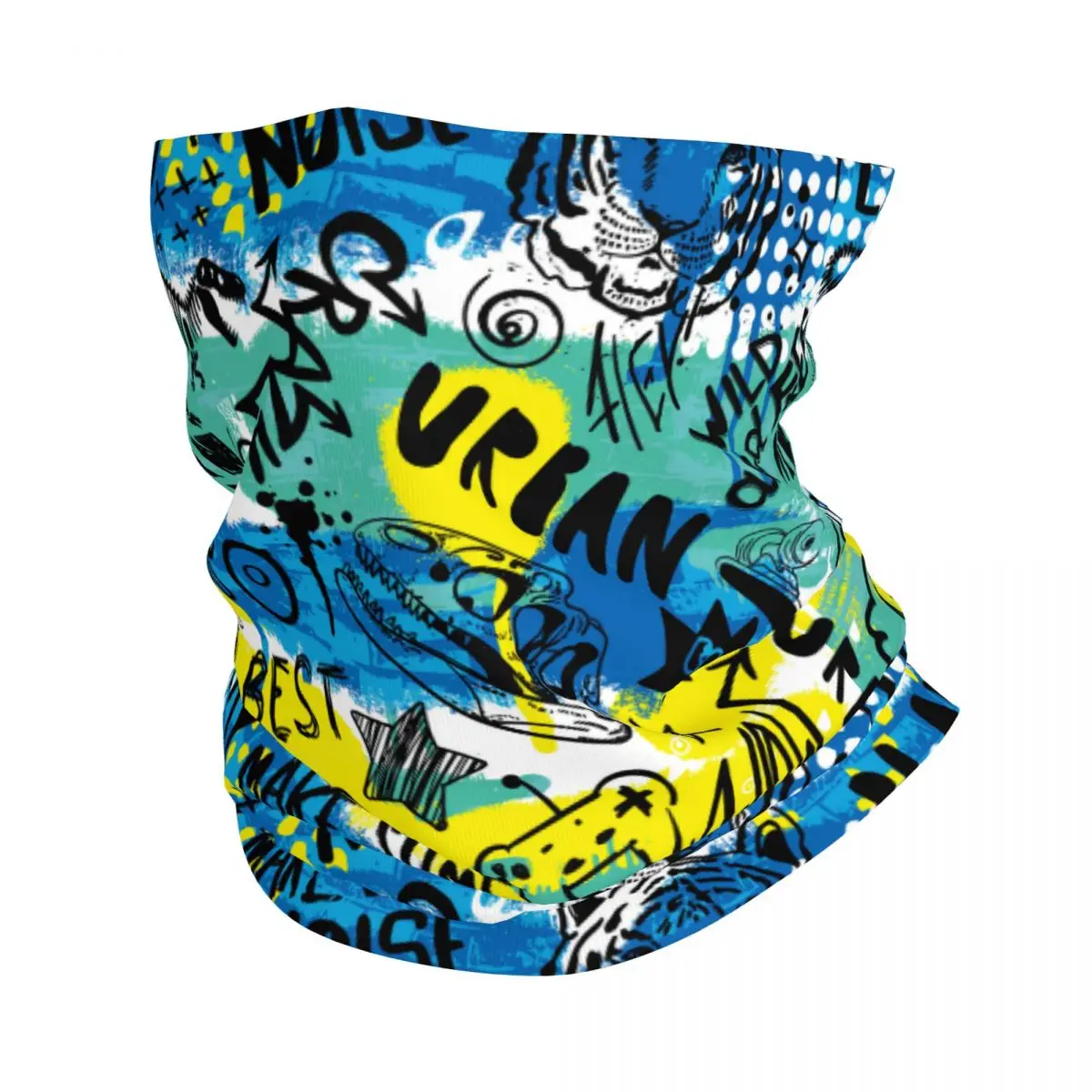 Slogans Graffiti Thin Bandana Neck Gaiter Graffiti Street Art Wrap Scarf Headband Neck Cover