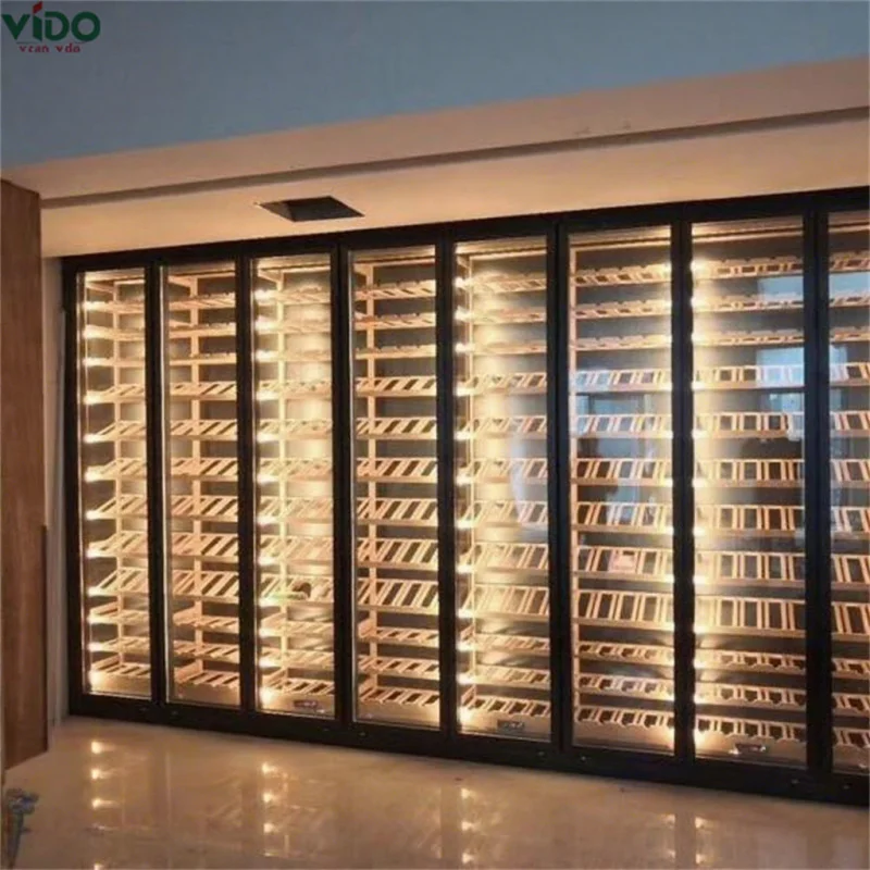Customize.Wine Display Cabinet Cigar showcase Holder Metal Wine Cellar Countertop Wine Glass Transportation Rack