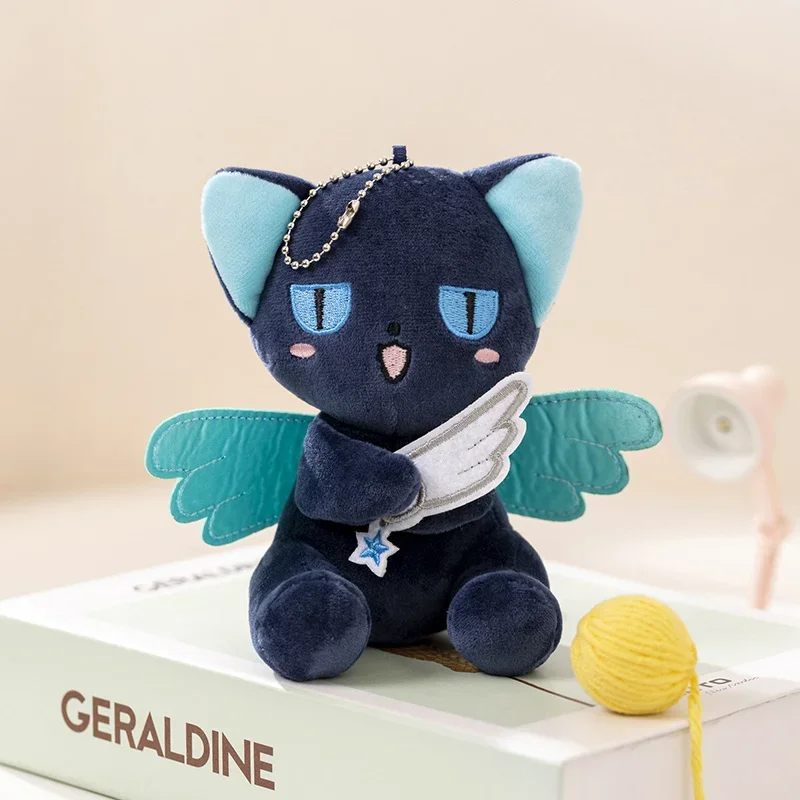 13cm simpatico gatto con ala bambola di peluche ciondolo bambola bella stanza decorazione borsa auto ciondolo apertura regalo di festa