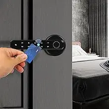 Step-by-step demonstration of installing what appears to be a security or locking device on a dark surface, showing insertion and adjustment process.