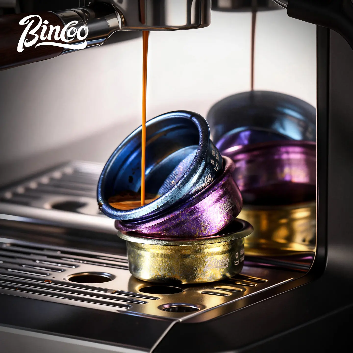 Bincoo Precision Pure Titanium Espresso Filter Basket Compatible with 58mm Espresso Machine Portafilters, Espresso Basket