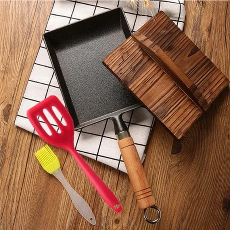 

Cast iron pot Japanese Tamagoyaki egg rolls non-stick non-coating square fried eggs nonstick frying pancake pan thick egg burn
