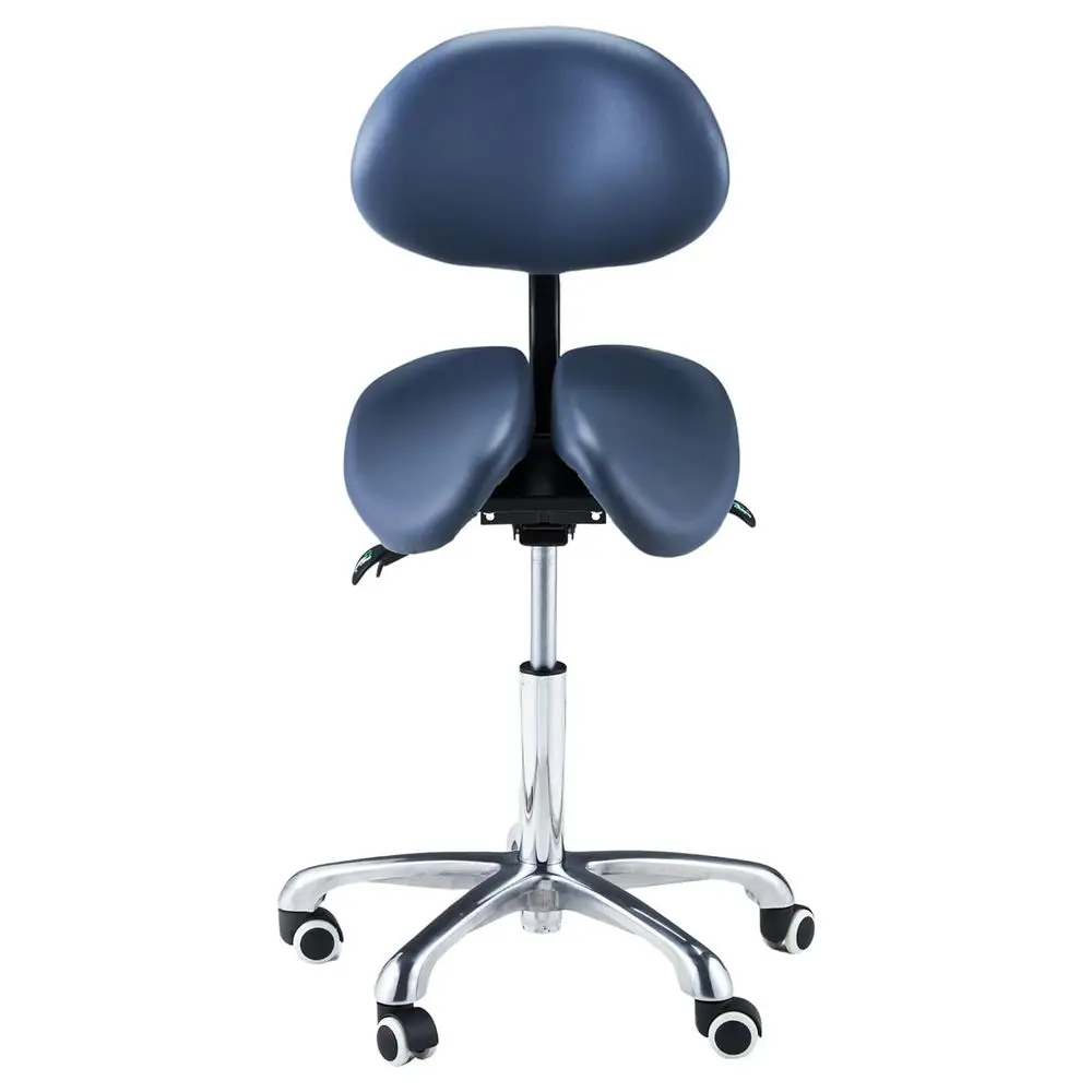 Sgabello da sella ergonomico con schienale, sedile regolabile, sedia girevole idraulica per supporto posturale, blu, massaggio Berkeley Master