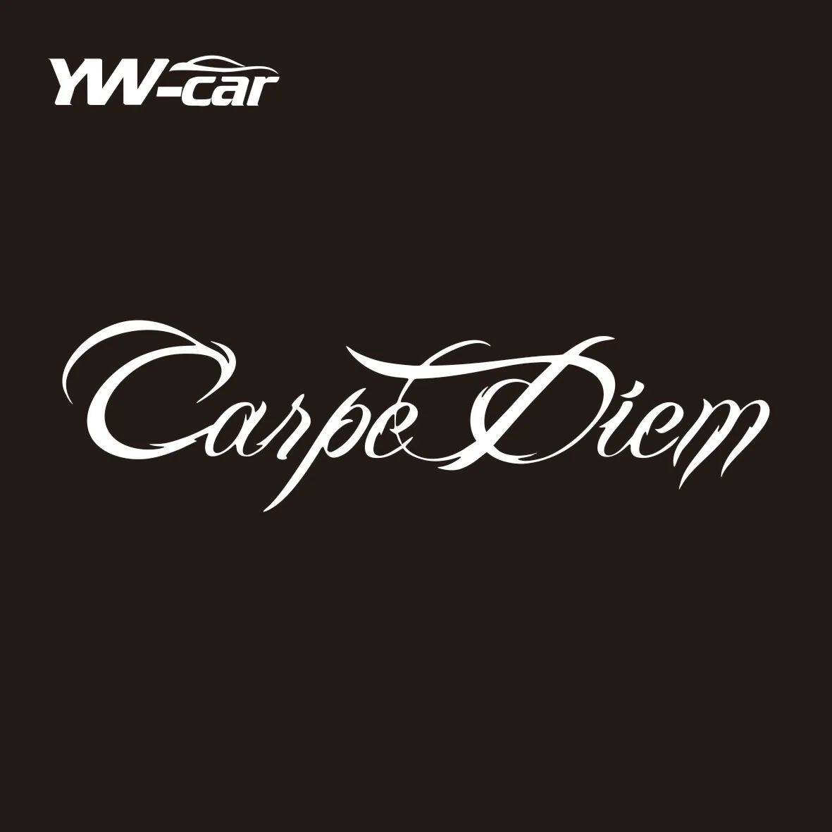 Maak een statement met Carpe Diem: zwarte transparante vinylstickers voor motorfiets, auto en laptop