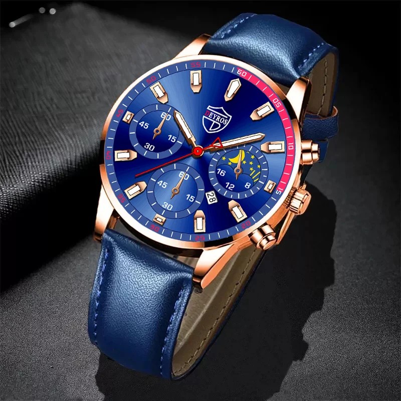 

Mens Fashion Watches Men Business Stainless Steel Quartz Wrist Watch Luminous Clock Men Casual Leather Watch relogio masculino