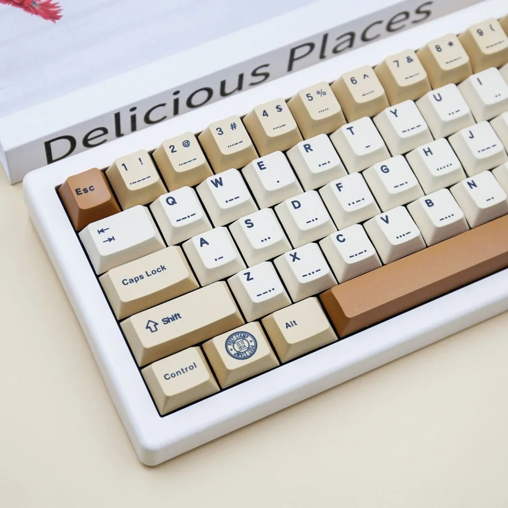 Stamp Theme Vintage Mechanical Keyboard Cap Cherry Height Pbt Keycaps 68/75/84/87/98/100/Keycaps