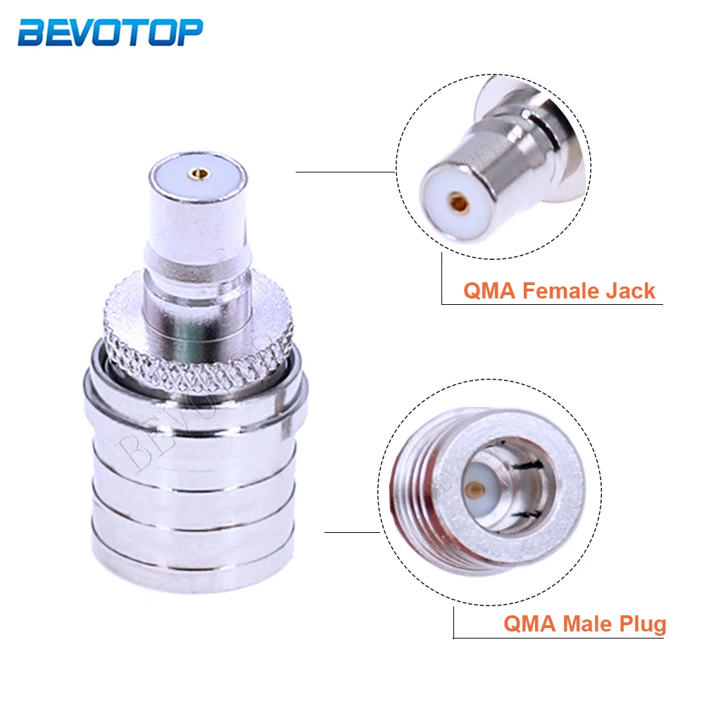 

1Pcs QMA Male Plug to QMA Female Jack Adapter Straight Adaptor Nickel plated 50 Ohm RF Converter