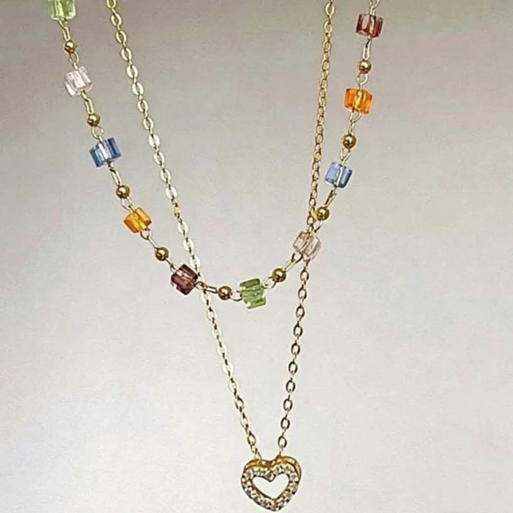Böhmische Bunte Acryl-Kristallperlen-Quasten-Choker-Halskette Einfacher Trend Handgefertigte Perlenkette für Frauen Geschenk-Schmuck – Detail 1