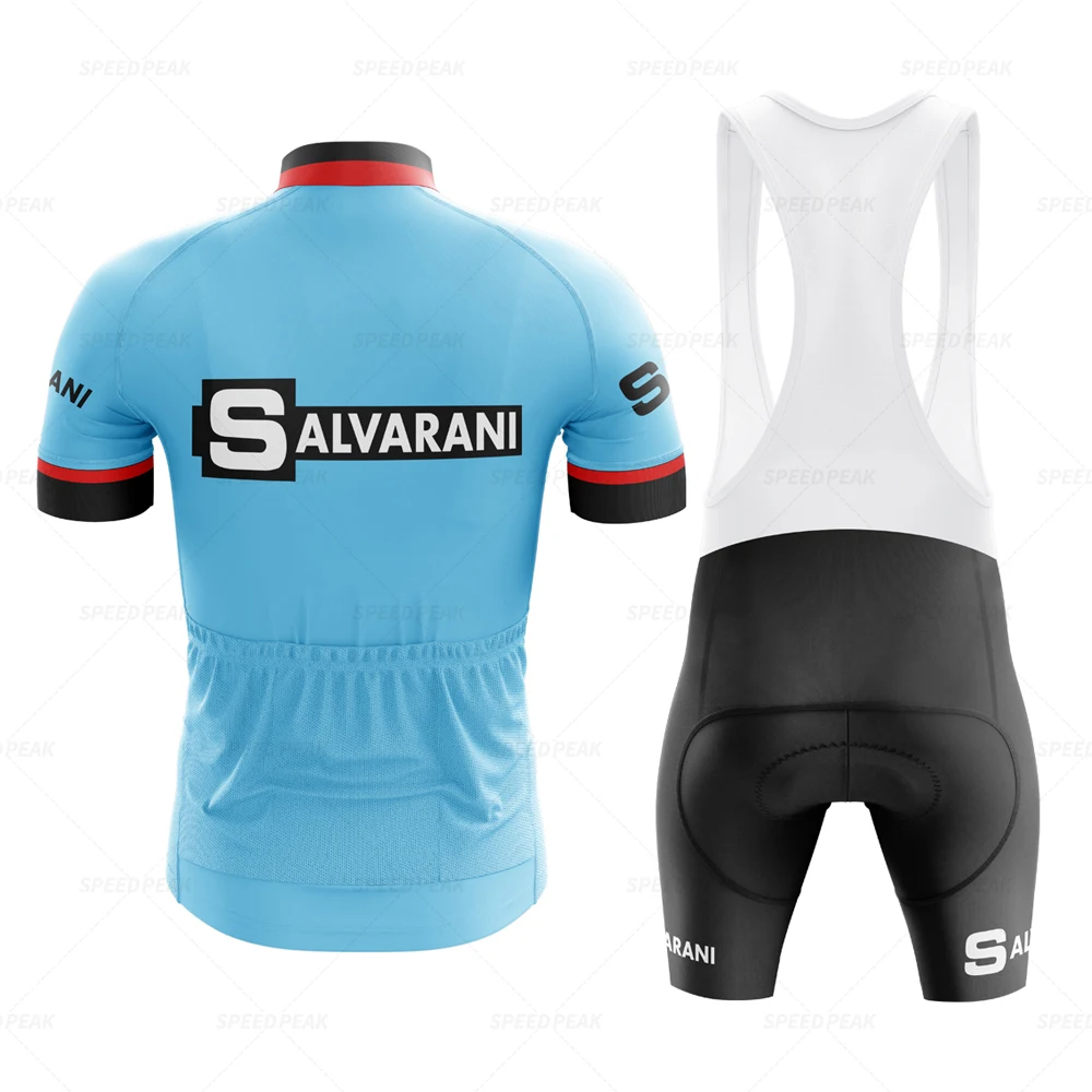 SALVARANI Retro Cycling Jersey Set Classical Bicycle Suit Bike  Summer Sleeve Men Bib Shorts Clothes Por Team Men\'s Bike