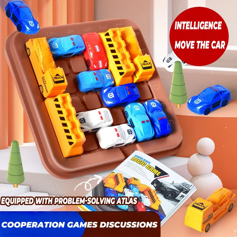 

Children Car Maze Puzzle Game Toys Huarong Road Logical Thinking Training Intellectual Problem Solving Clearance Board Games Toy