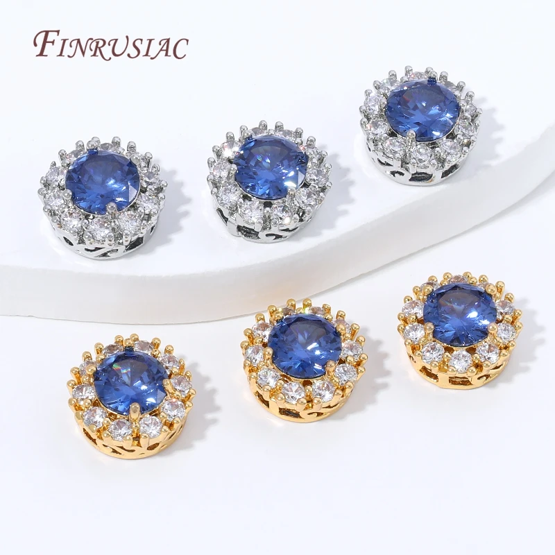 18K Gold Plated Moon Spacer Beads,CZ Inlaid Crescent Moon Beads For DIY Pearl Necklace Bracelet Jewelry Making Findings - view 3