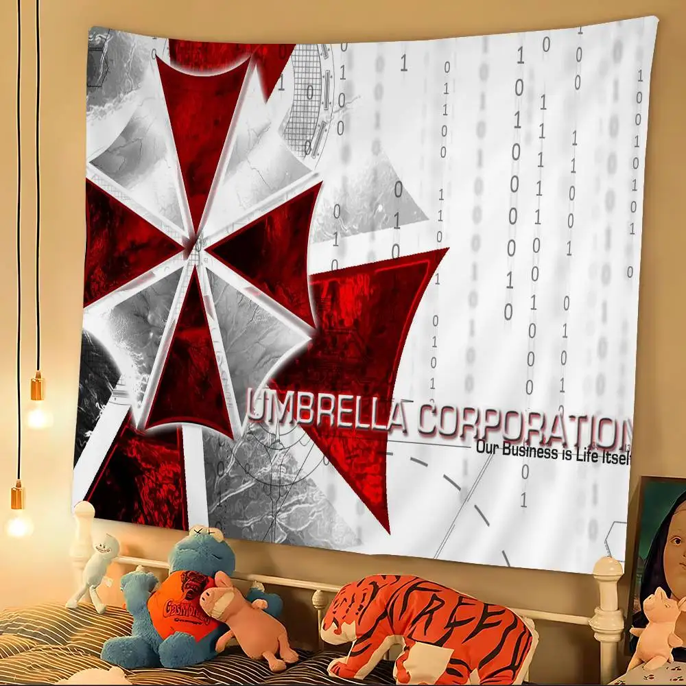 R-resident E-evil Umbrella Us TroopsS 2024 Anime Anime Tapestry Hippie Flower Wall Carpets Dorm Decor Wall Hanging Home Decor