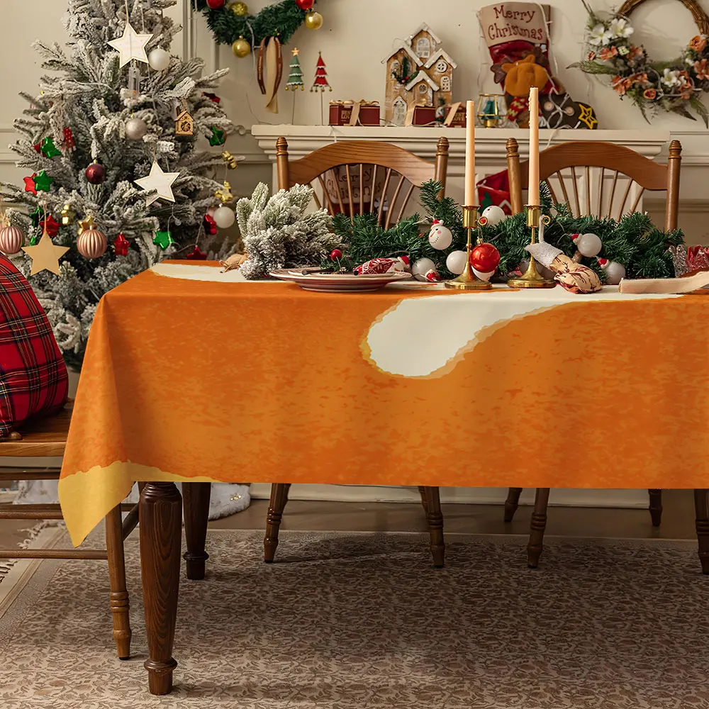 Warm Tan Leopard Print Table Cloth Waterproof Tablecloth Spill Proof Table Cloth, Wipe Clean Table Cloth for Dining Camping