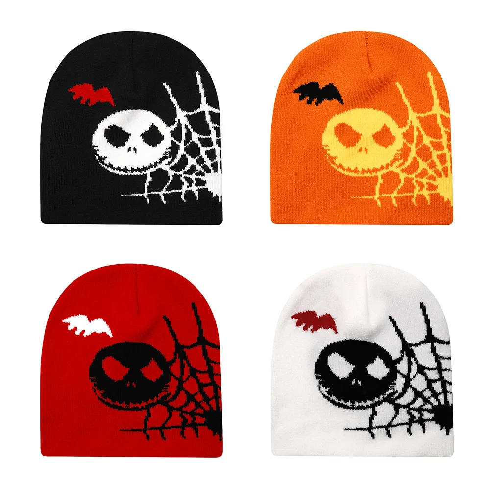 

Halloween Funny Pumpkin Skullies Beanies Autumn Winter Warm Hat Y2K for Men Women Hip Hop Quality Knitted Hat Skiing Cap Cycling