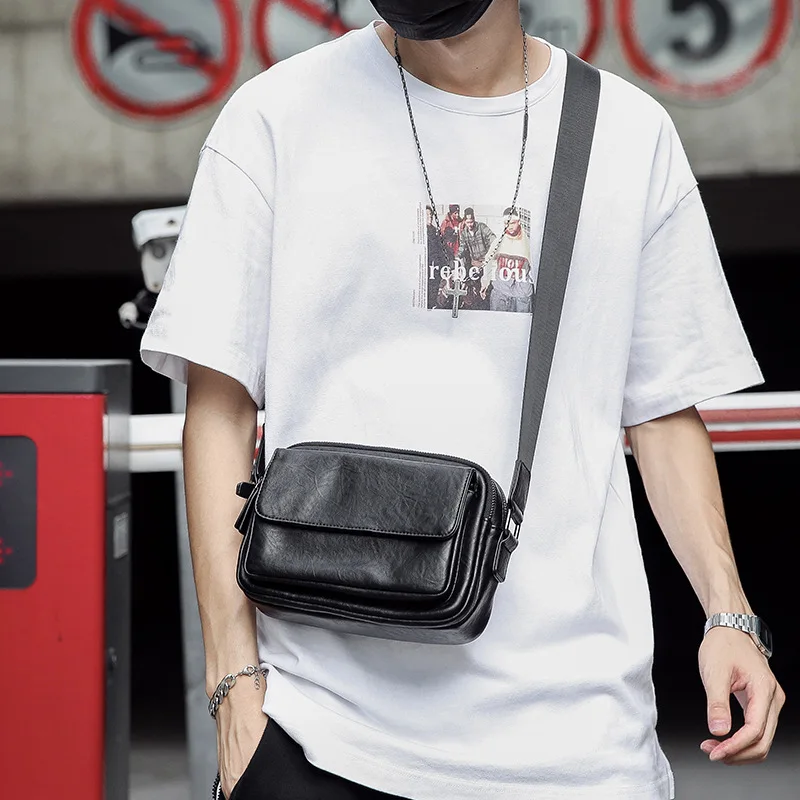 

2026 New Trend Fashion Square Bag Minimalist Crossbody Bags for Men Outdoor Street Shoulder bags Bolsa de hombre Мужская сумка
