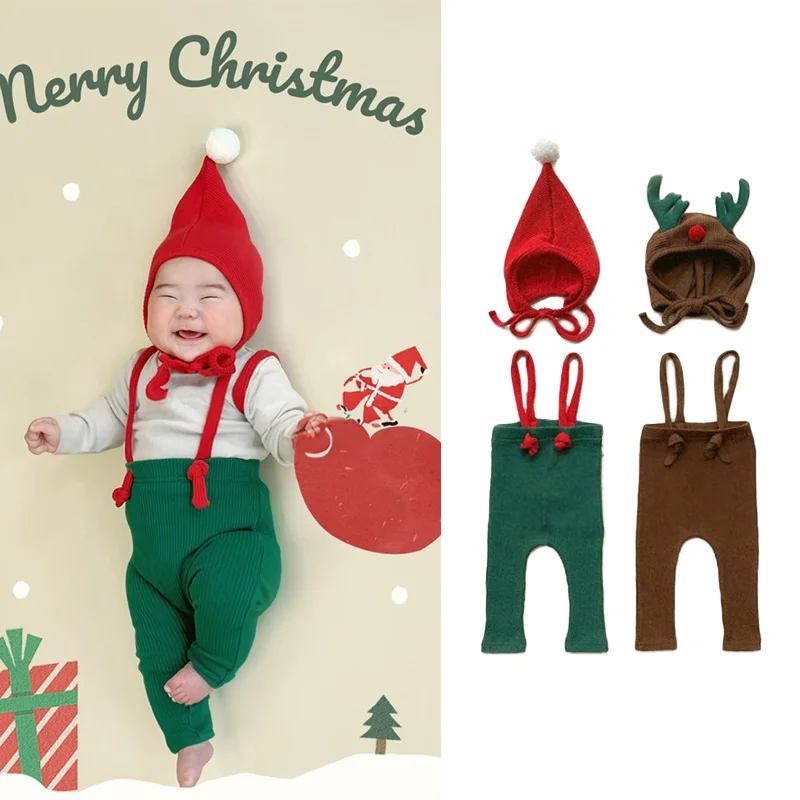 Christmas Newborn Baby Santa Claus 2pcs set Rompers Kids Jumpsuit Pants Toddler Christmas Clothes Costume