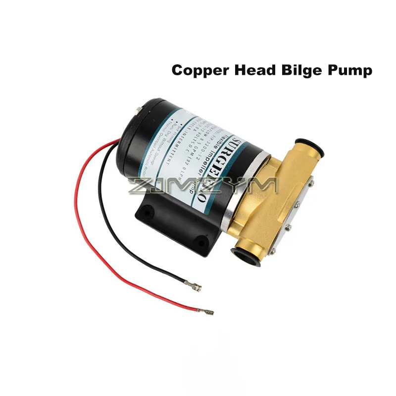 12V 24V Bilge Pump 30L/min Ship Yacht High Flow Flushing Pump Self Priming Centrifugal Impeller Copper Pump