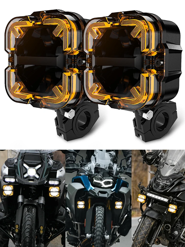 Spotlight Motorfiets LED Extra Koplamp Universele Gemodificeerde Licht Rijden Mistlamp Voor BMW R1200GS F800GS ADV Yamaha MT07 - afbeelding 2
