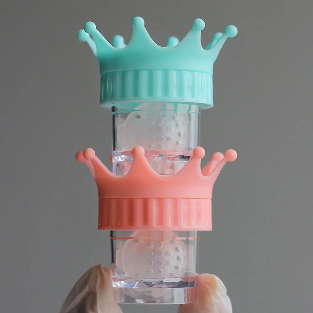 Lente de contato de plástico portátil para mulheres e meninas, bonito manualmente rotativo Cleaner Box, armazenamento titular