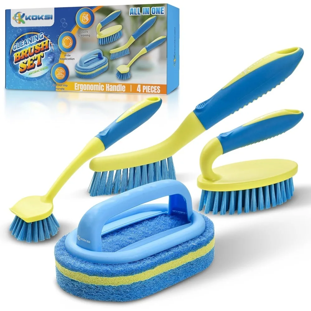 

Cleaning Brush for Bathroom Kitchen Bathtub Toilet Cleaner All Purpose Shower Sponge Scrubbing Brush with Ergonomic Handle