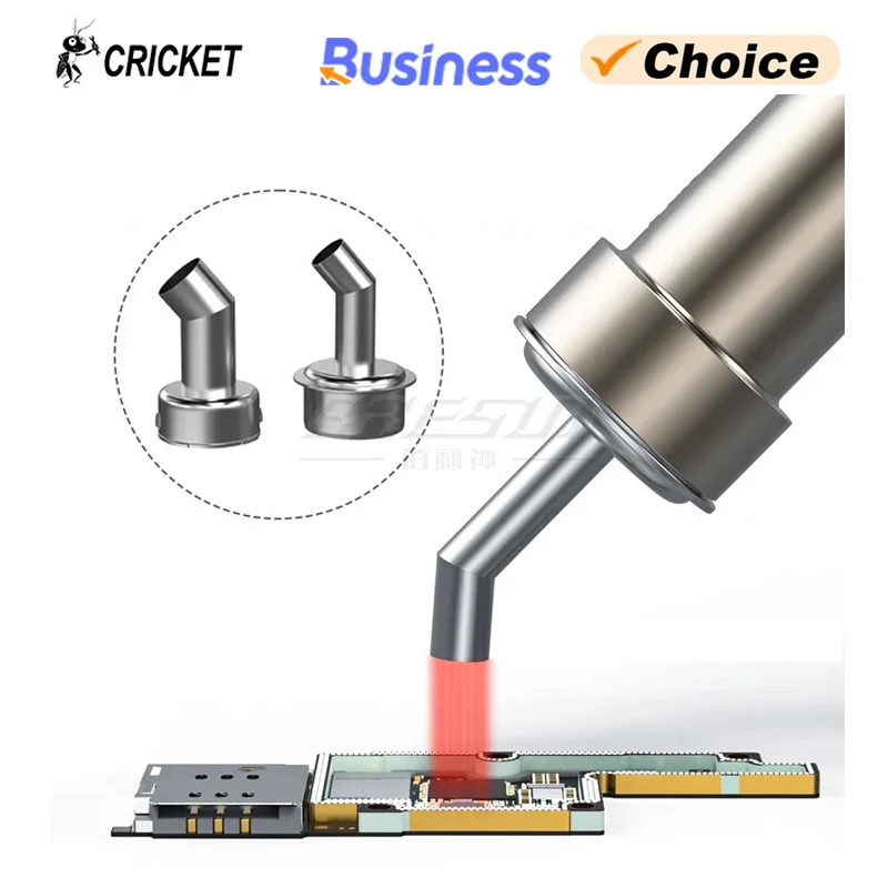 CRICKET Angle Hot Air Nozzle Compatible with Quick 861 2008 850 Series Heat Gun 4 5 6 8 10 12 mm Direct blow Nozzle Even Heating