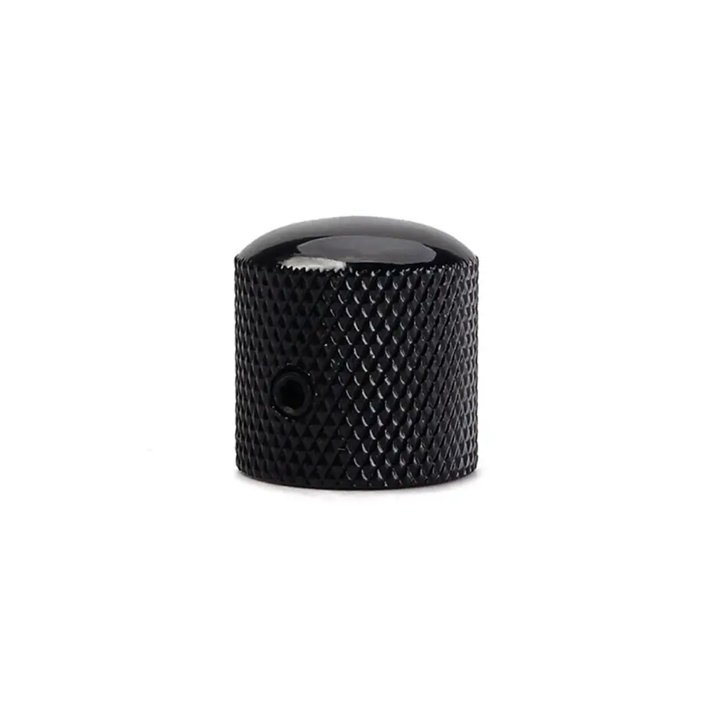 

4 Pcs Metal Guitar Knobs Solid Shaft Volume Black Dome Control Brass Buttons Accessories