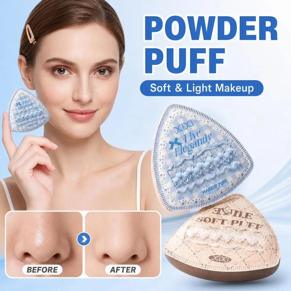 Triangle Powder Puffs For Loose and Pressed Powder, Triangle Makeup Sponge Soft Smooth Sponge Applicator for Flawless Makeup