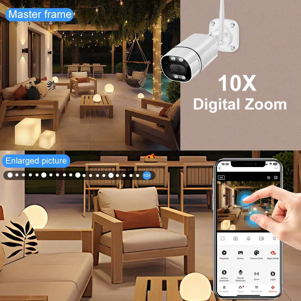 Tuya 6MP 1080P IP Camera Outdoor WiFi Security Camera Wireless Video Surveillance Wi Fi Bullet CCTV HD Security Protection Cam