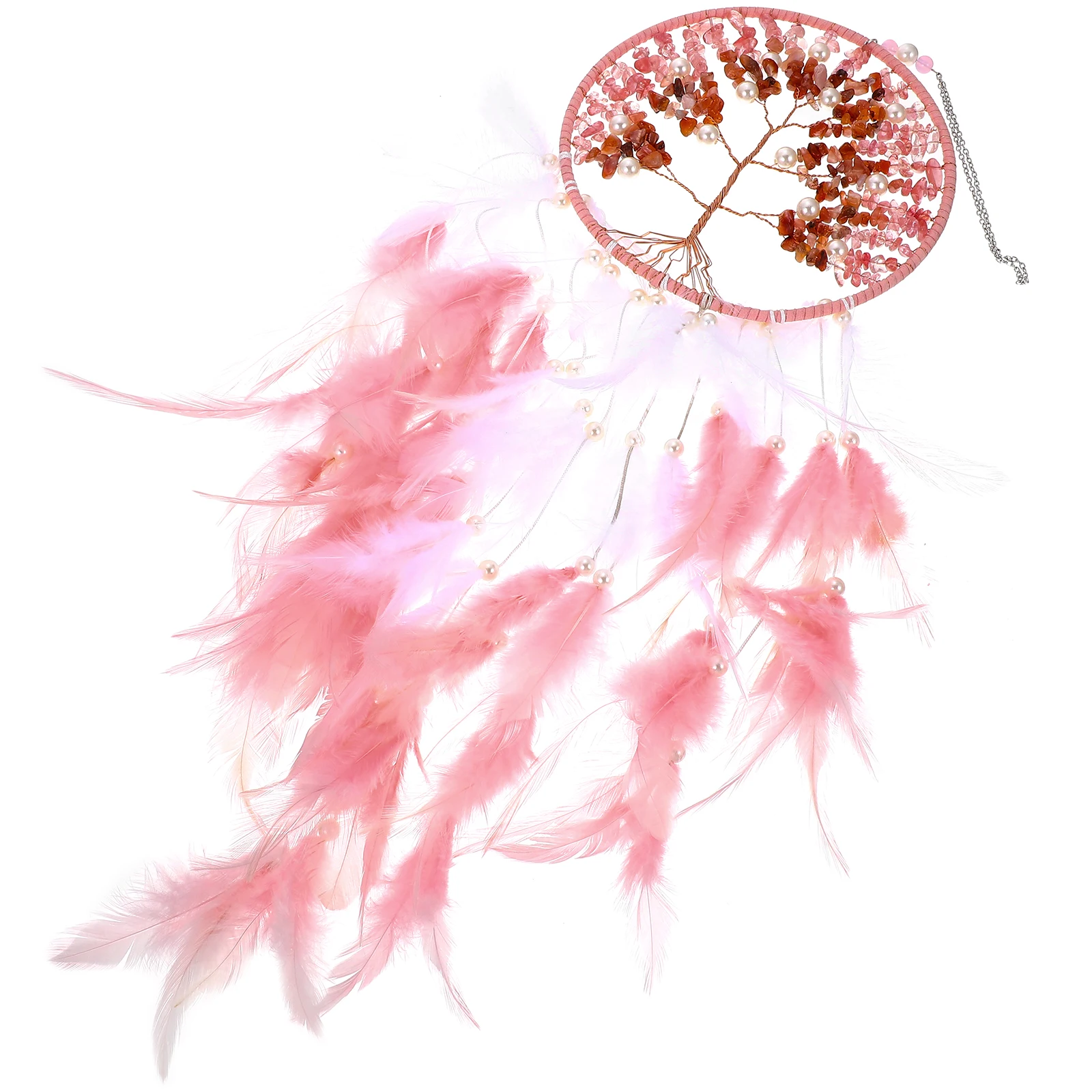 

Pink Dream Catcher Pendant Catcher Wall Hanging Home Decoration Plumes Pendant Window Ornament Handmade Craft Gift