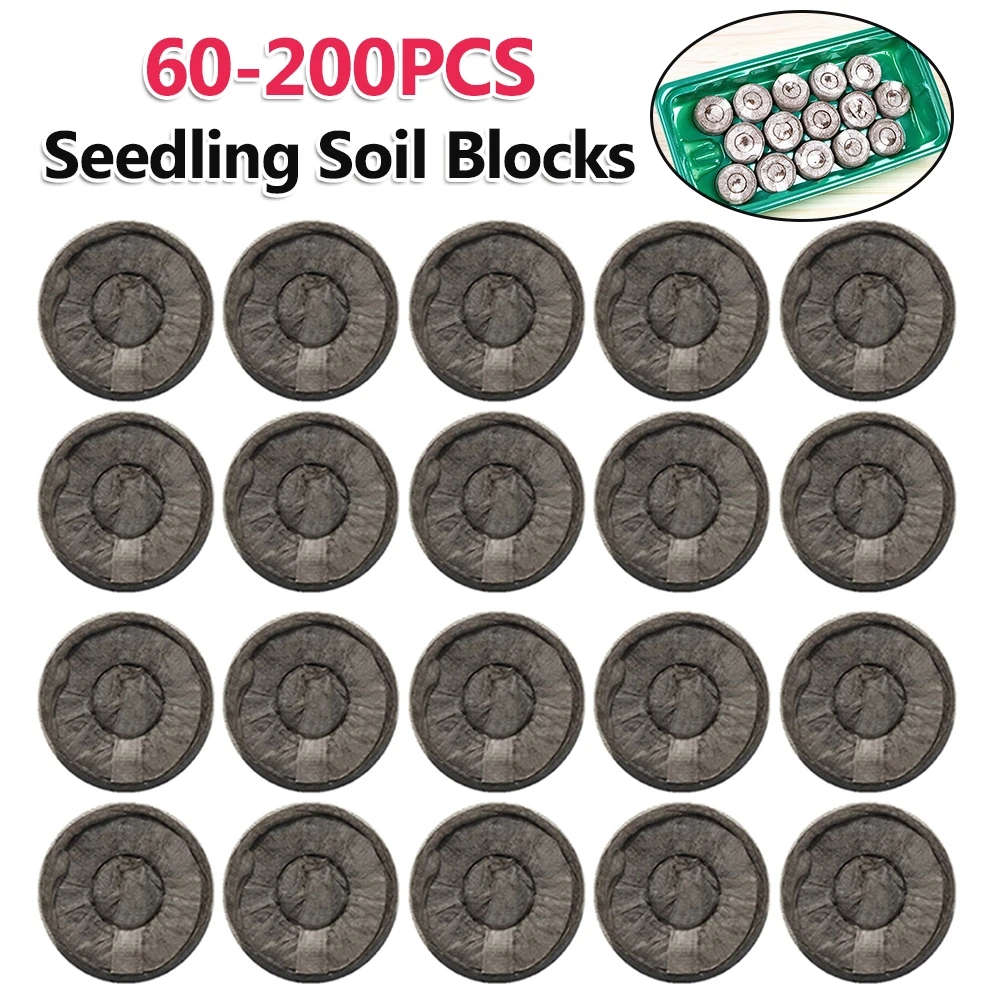 60-200PCS 30mm Pack Jiffy Peat Pellets Seedling Soil Block Maker Starting Transplanting Plugs Plant Germ Starter Tool for Garden