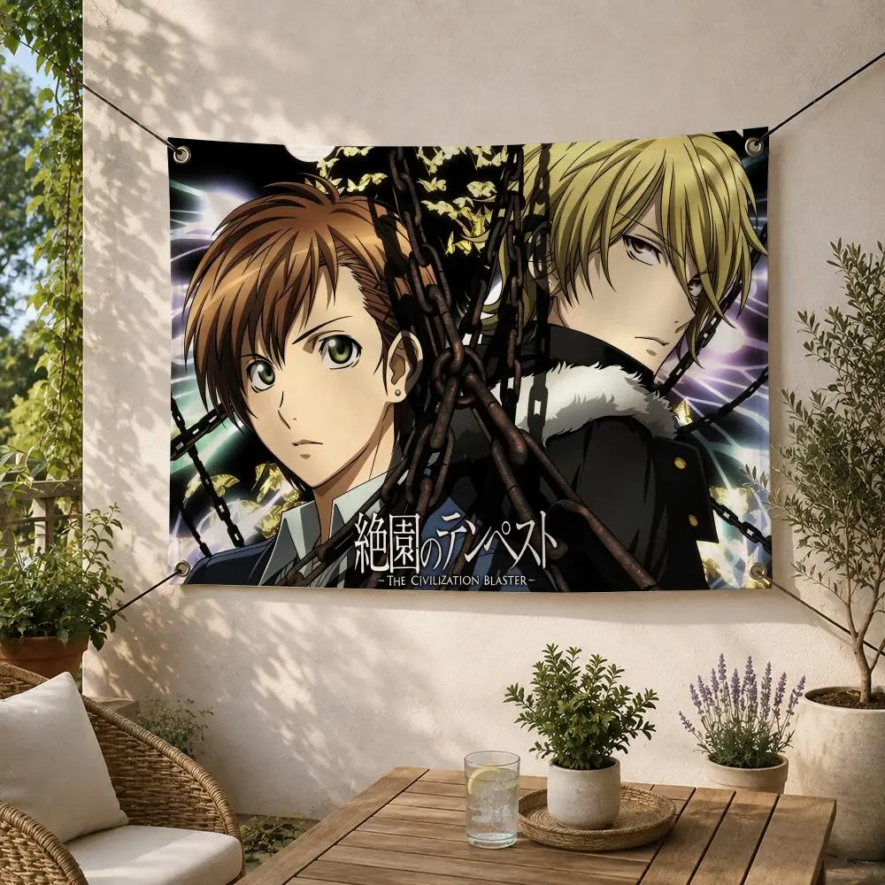 Anime Modern Drama Blast of Tempest Flags Decorative Flag Banner for Outdoor Garden Yard Camping Party Home Wall Hanging Decor