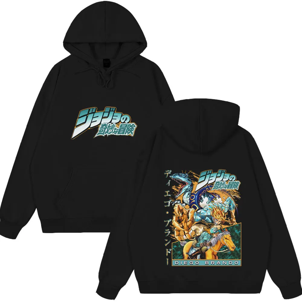 أنيمي جوجو مغامرة غريبة كرة فولاذية تشغيل دييغو براندو بلايز الرجال النساء ملابس عادية موضة طويلة الأكمام مضحك الشارع الشهير