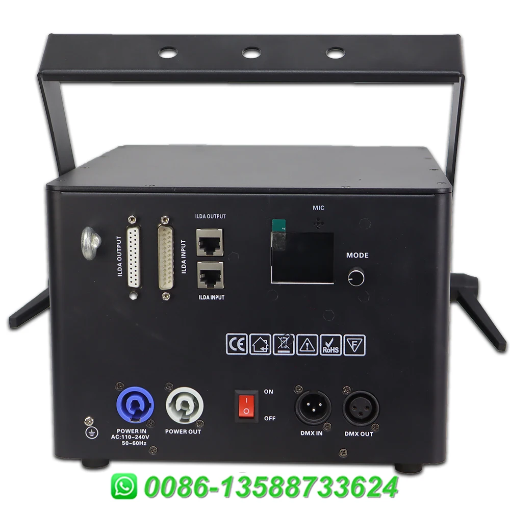 YUER APP Control 10W 15W RGB Laser Projector Light RGB Animation Beam Scanner Stage Light With RJ45+ILDA DMX512 DJ Disco Wedding